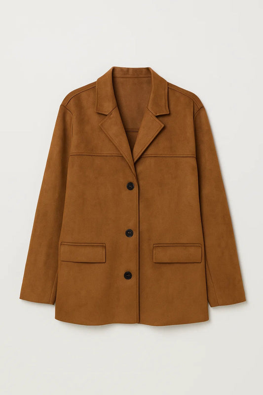 Lange Damesblazer | Recht Model met Knoopsluiting | Tijdloos en Elegant