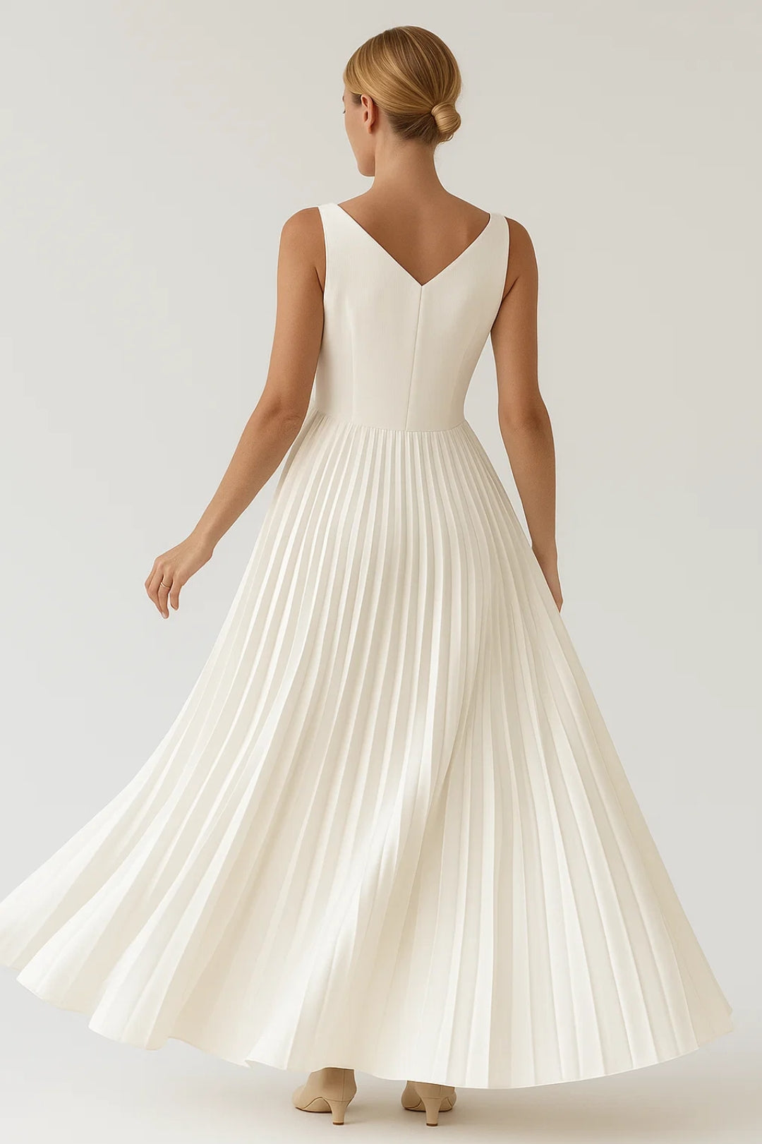 Maxi Jurk Dames - Mouwloos met Plissé | Bruiloft Gast