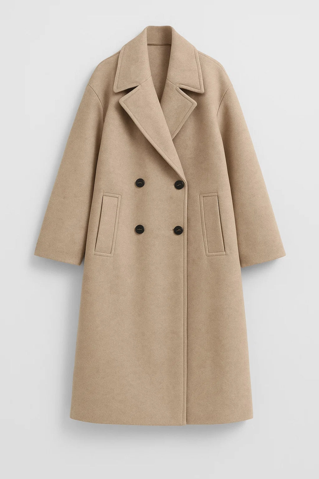 Lange Damesmantel | Oversized Dubbelrijig Model | Minimalistisch en Warm