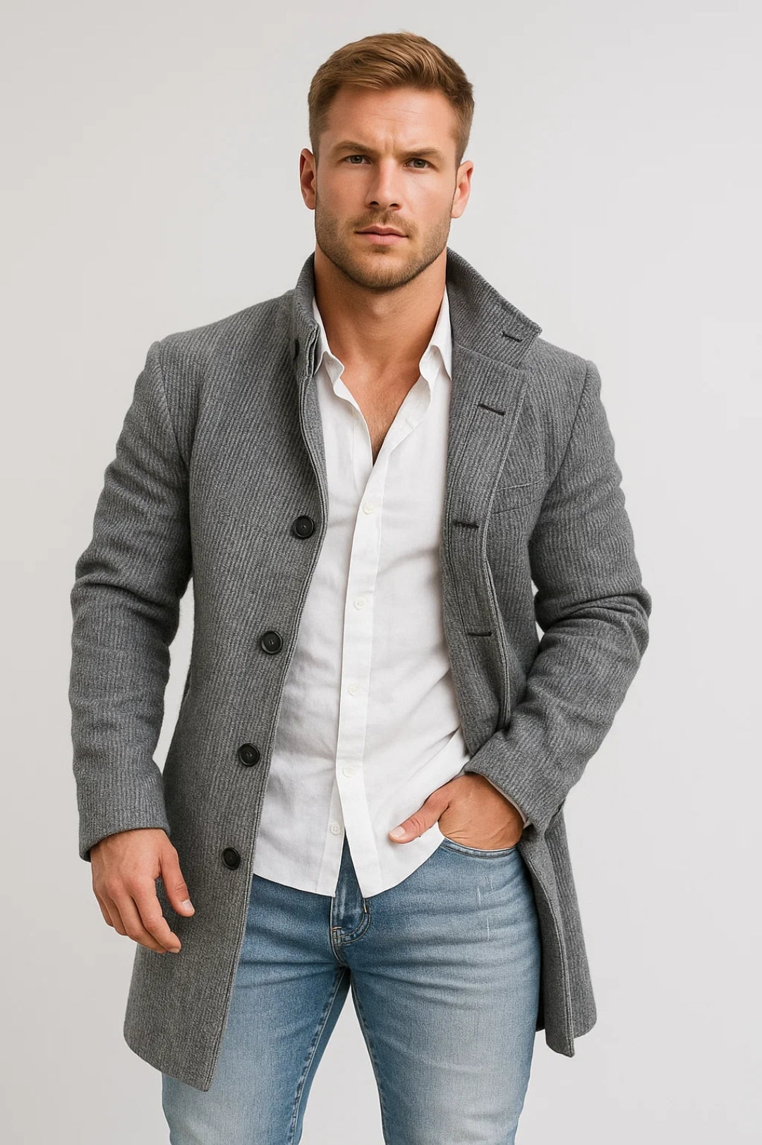 Lange Jas Heren | Klassiek | Met Knopen | Winter | Comfortabele pasvorm