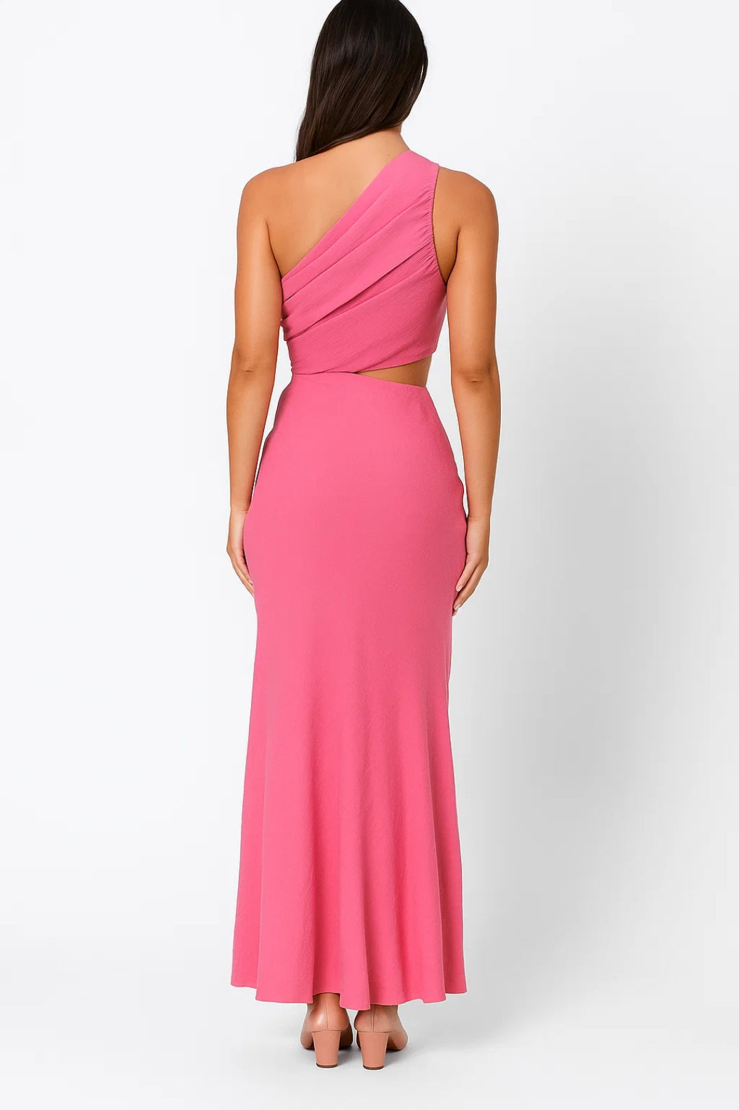 Lange Jurk | One-Shoulder met Bloemdetail | Lichtgewicht en Ademend