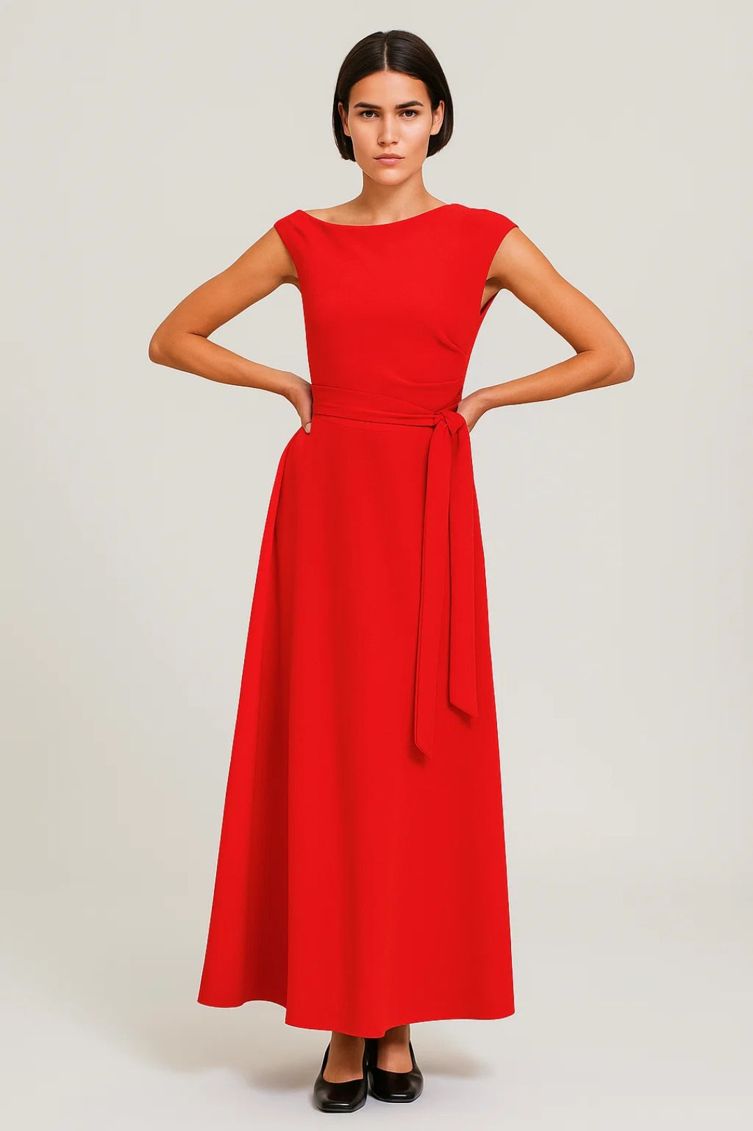 Lange Jurk | One-Shoulder met Tailleceintuur | Lichtgewicht en Ademend