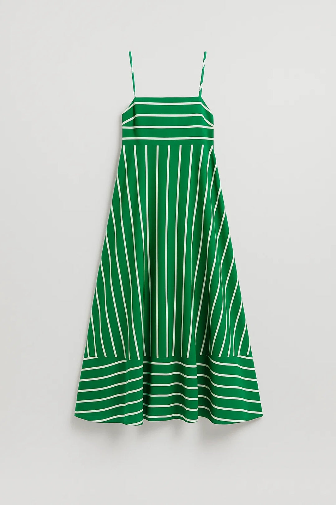 Lange Zomerjurk | Spaghettibandjes met Gestreept Patroon | Lichtgewicht en Ademend