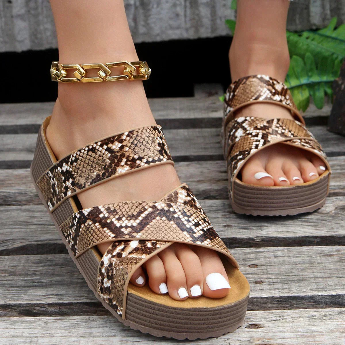 Lieke - Boho Orthopedische Sandalen Dames met Gevlochten Bandjes en Plateauzool