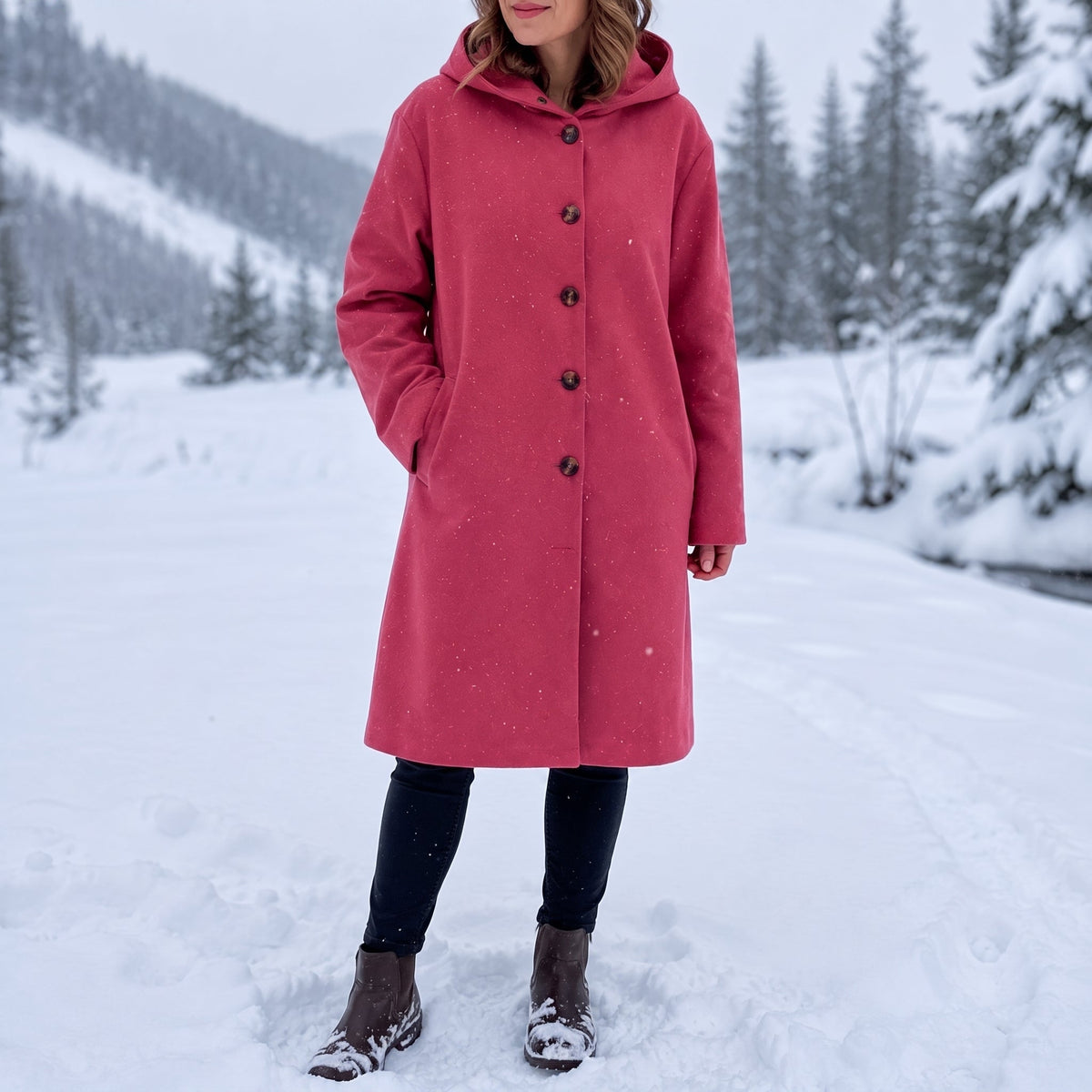 Lotte - Winterjas dames lang oversized en warm met capuchon