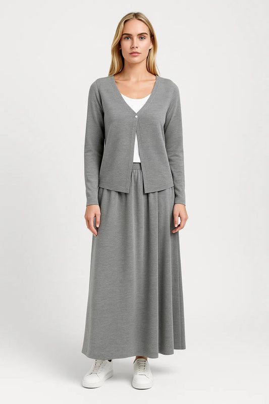 Loungewear Set | Losvallend Vest met Maxi Rok | Comfortabele Elegantie