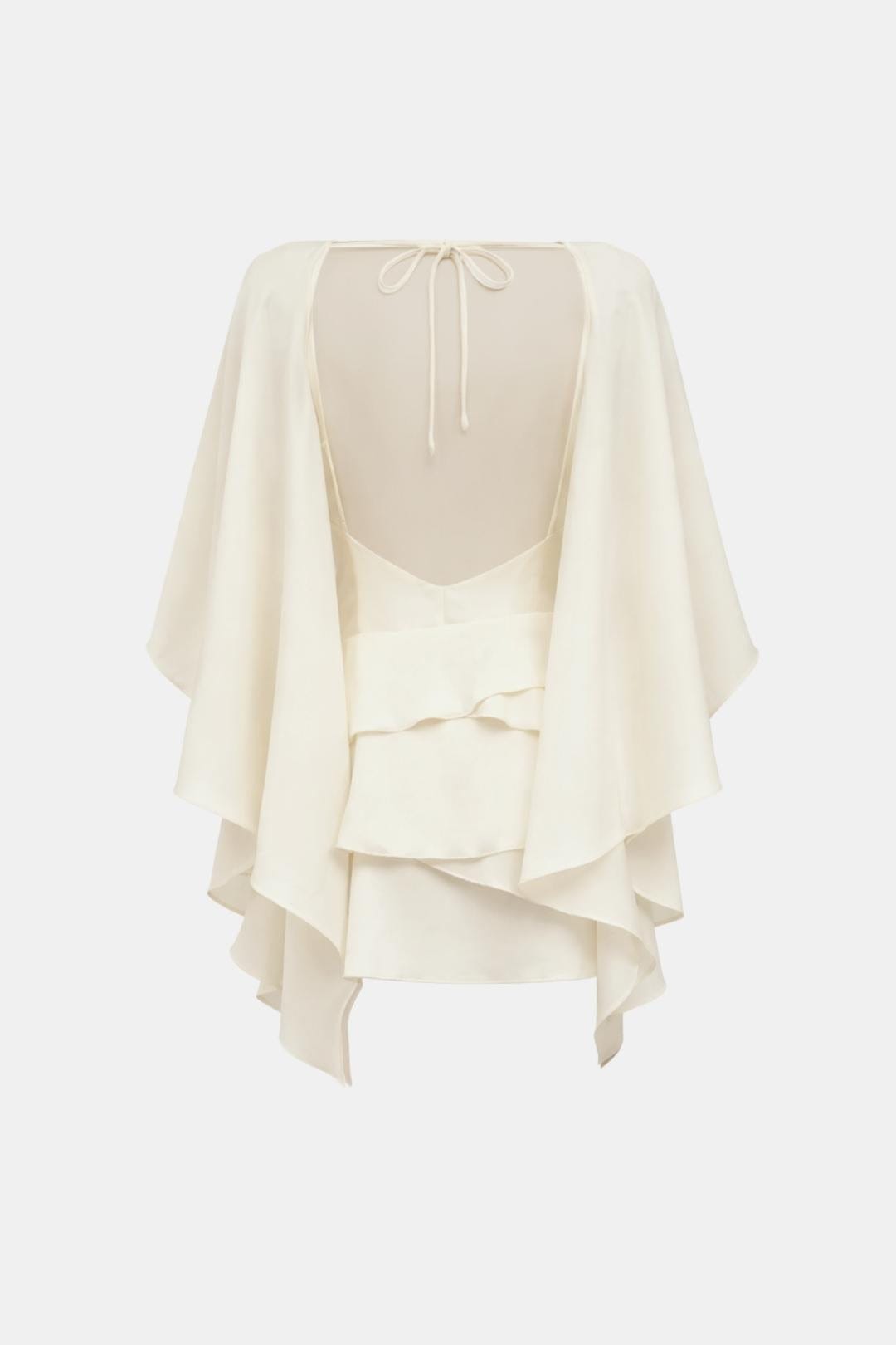 Maud - Elegante Galajurk Dames met Cape Mouwen en Gelaagde Rok
