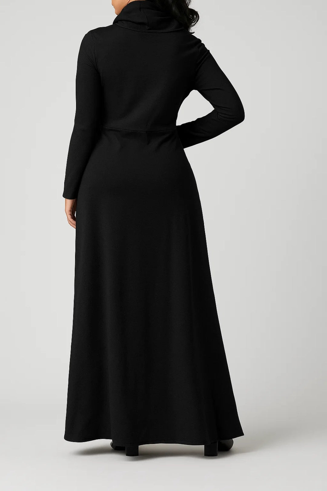 Maxi Jurk | Lange Mouwen met Colkraag | Warme Daglook met Zakken