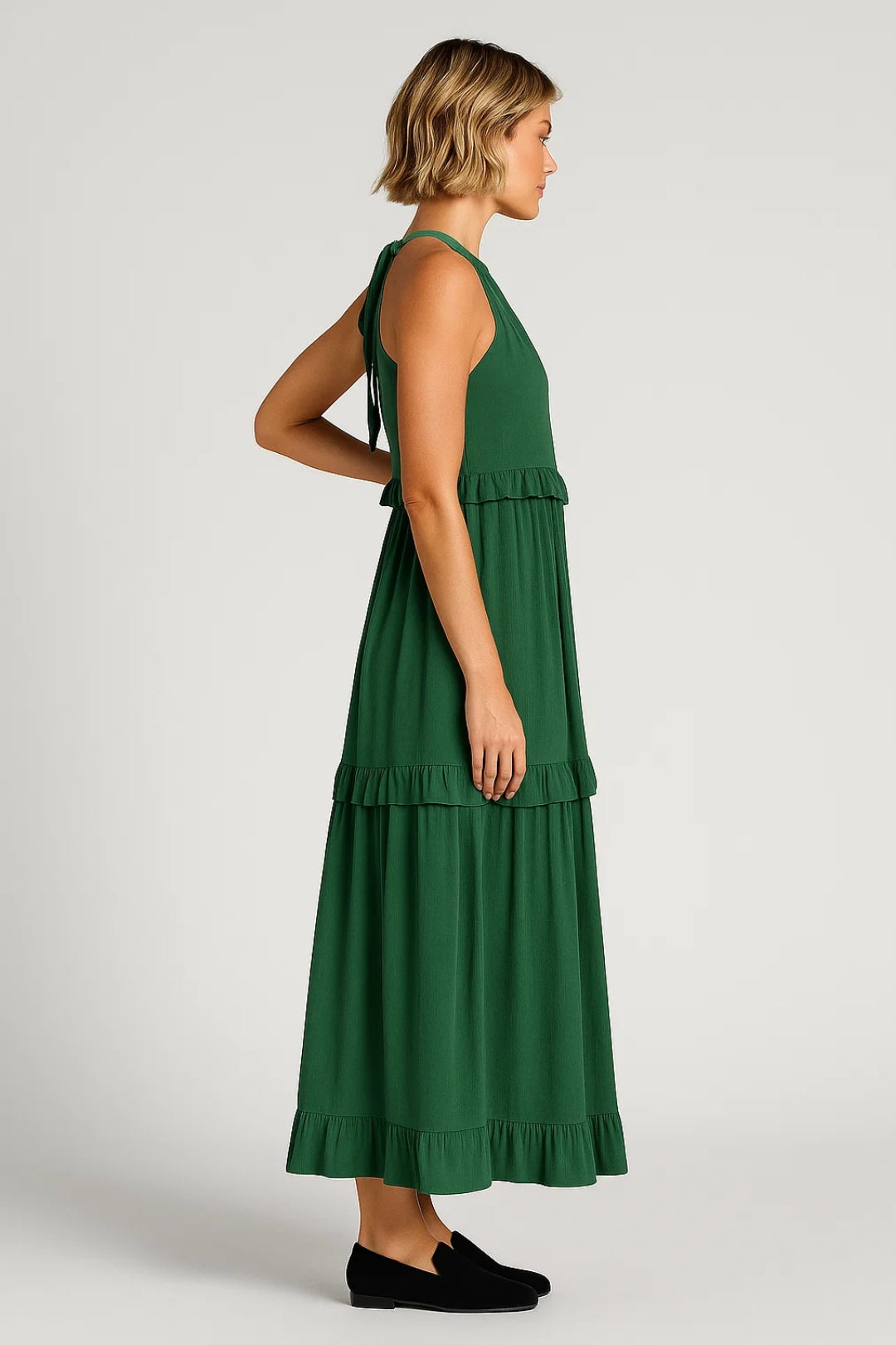 Maxi Jurk | Mouwloos Met Volants | Vloeiende Zomerlook