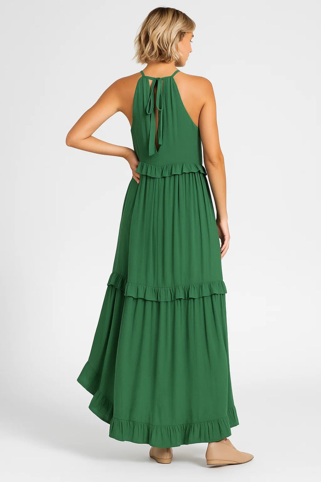 Maxi Jurk | Mouwloos Met Volants | Vloeiende Zomerlook