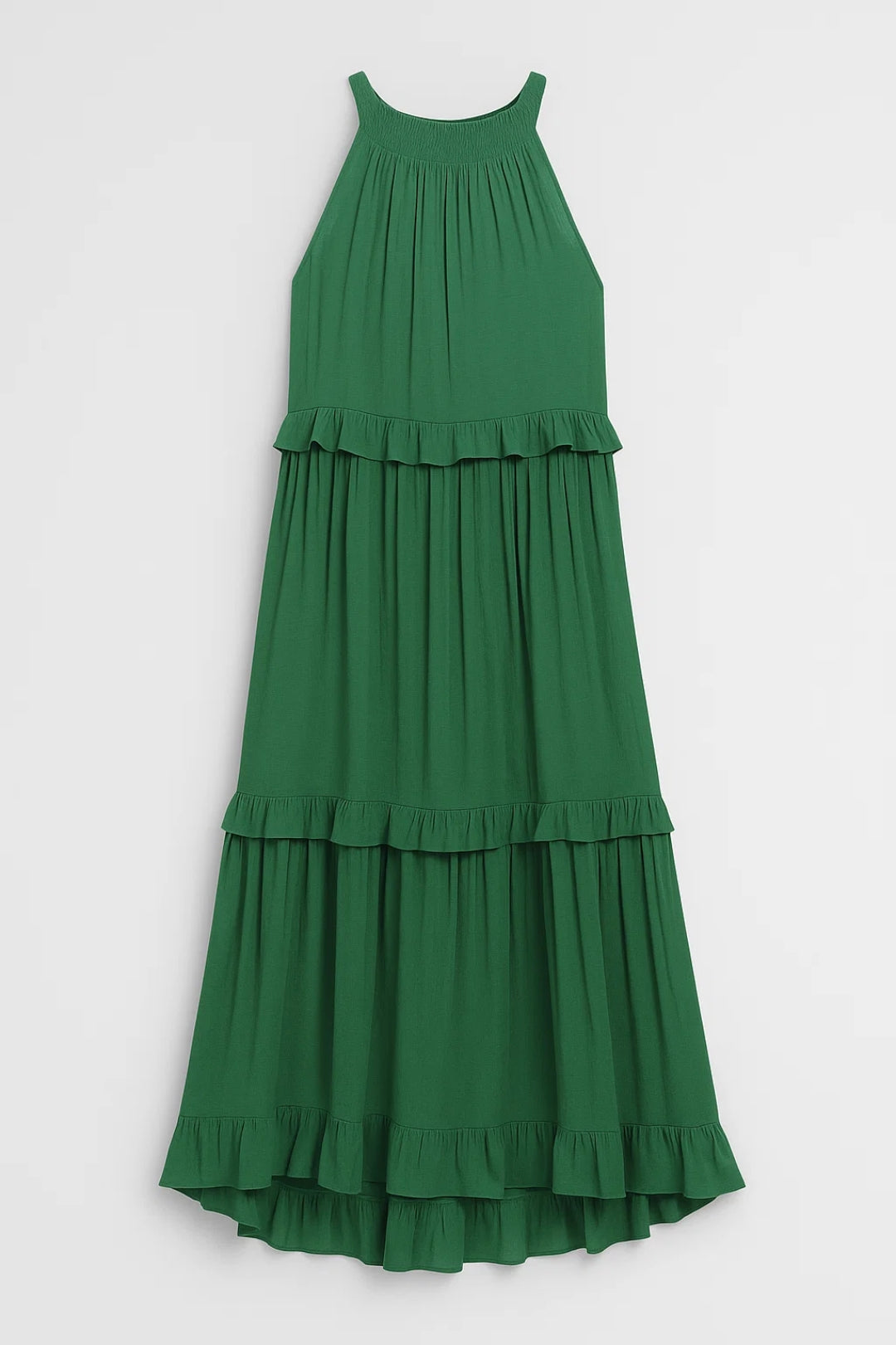 Maxi Jurk | Mouwloos Met Volants | Vloeiende Zomerlook