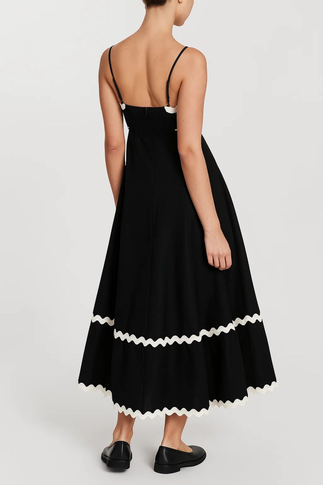 Maxi Jurk Dames - Bandjes met Golvende Rand | Zomer