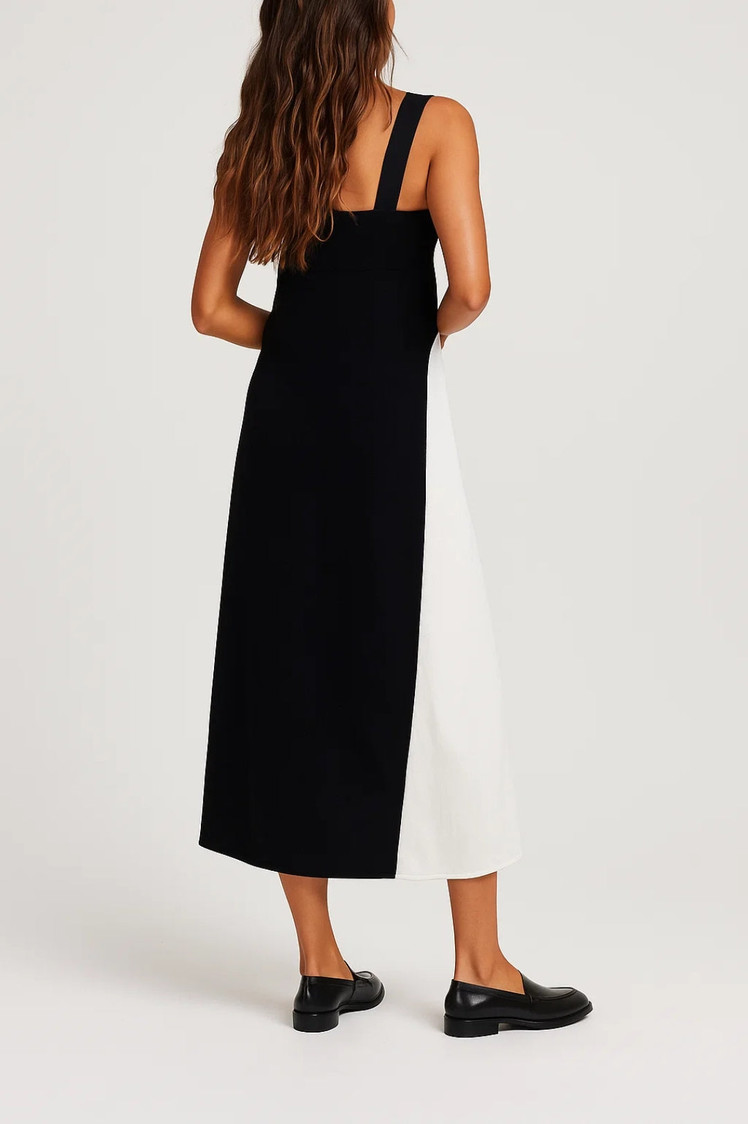 Maxi Jurk met Brede Bandjes | Colorblock Design | Lichtgewicht en Ademend