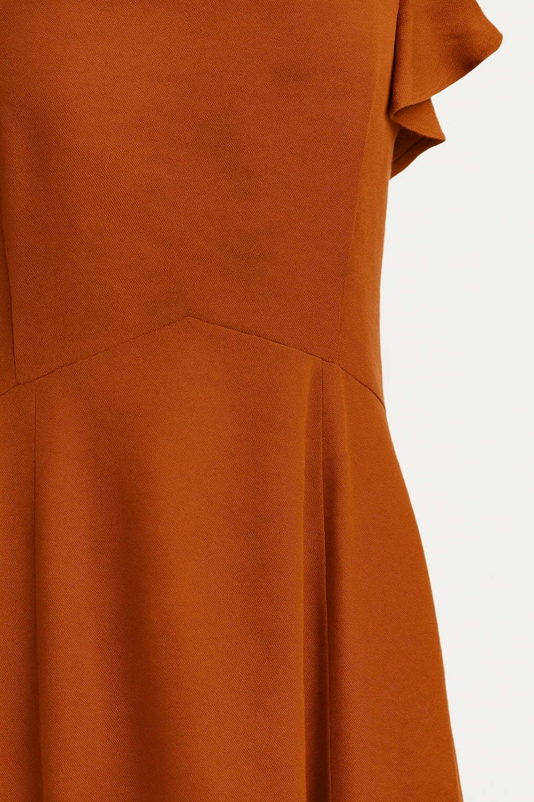 Midi Jurk | Mouwloos met Ruches op de Schouder | Elegante Dagstijl