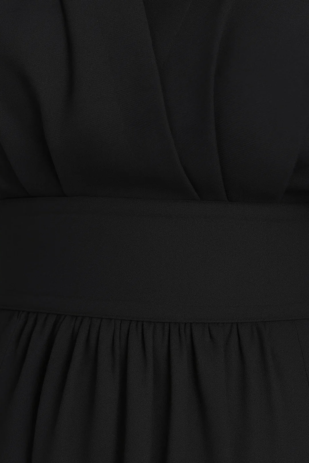 Midi Jurk | V-Hals met Wijde Mouwen | Gecentreerde Taille en Splitdetail