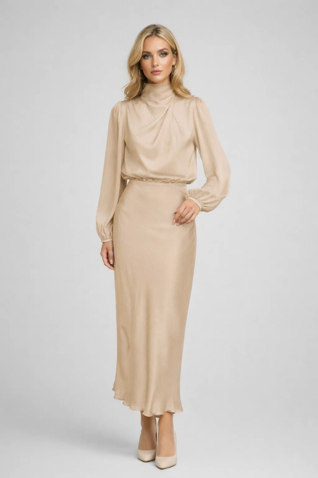 Midi jurk dames | Elegant & Comfortabel | Met plooien | Lente