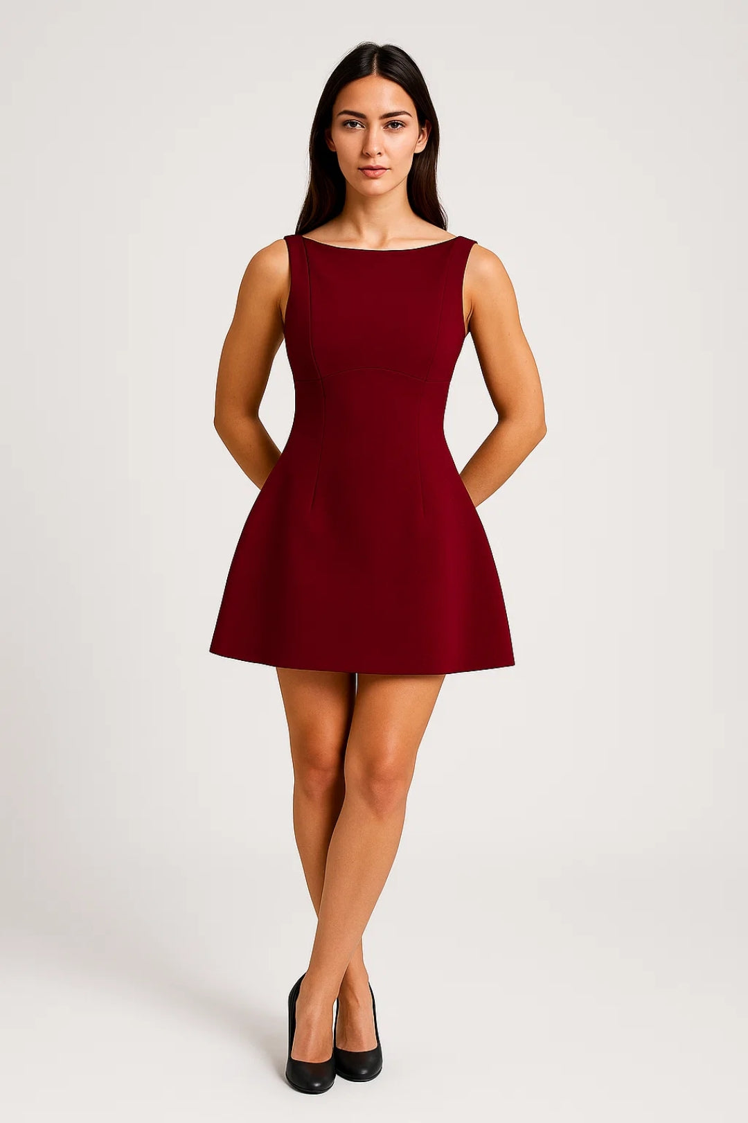 Mouwloze Mini Jurk | Hoge Halslijn | Tijdloos Minimalistisch Design