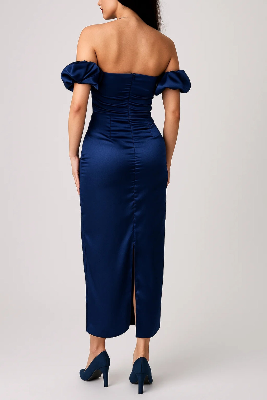 Off Shoulder Avondjurk | Elegante Puff Mouwen | Lichtgewicht en Ademend