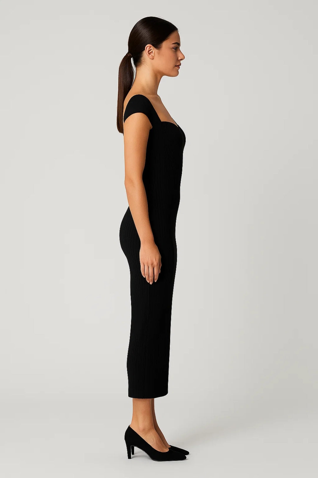 Off Shoulder Jurk | Aangesloten Midi Model | Lichtgewicht en Ademend