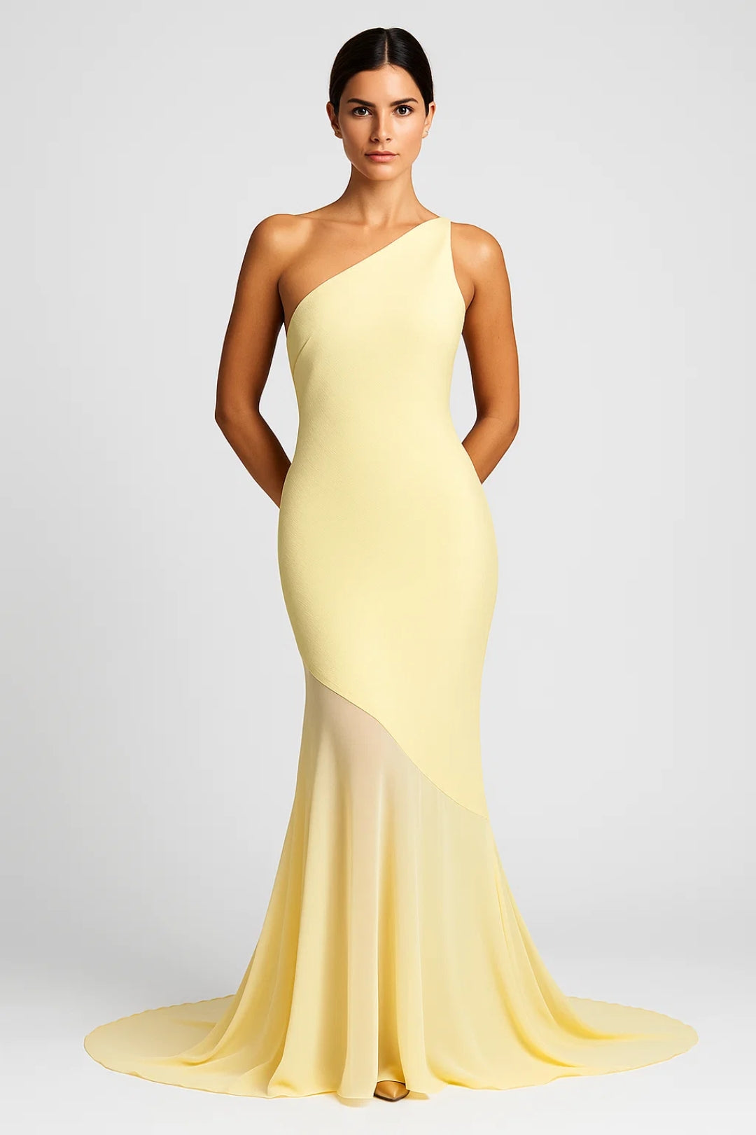 One Shoulder Avondjurk | Figuurvolgend Silhouet | Elegante Vloeiende Zoom