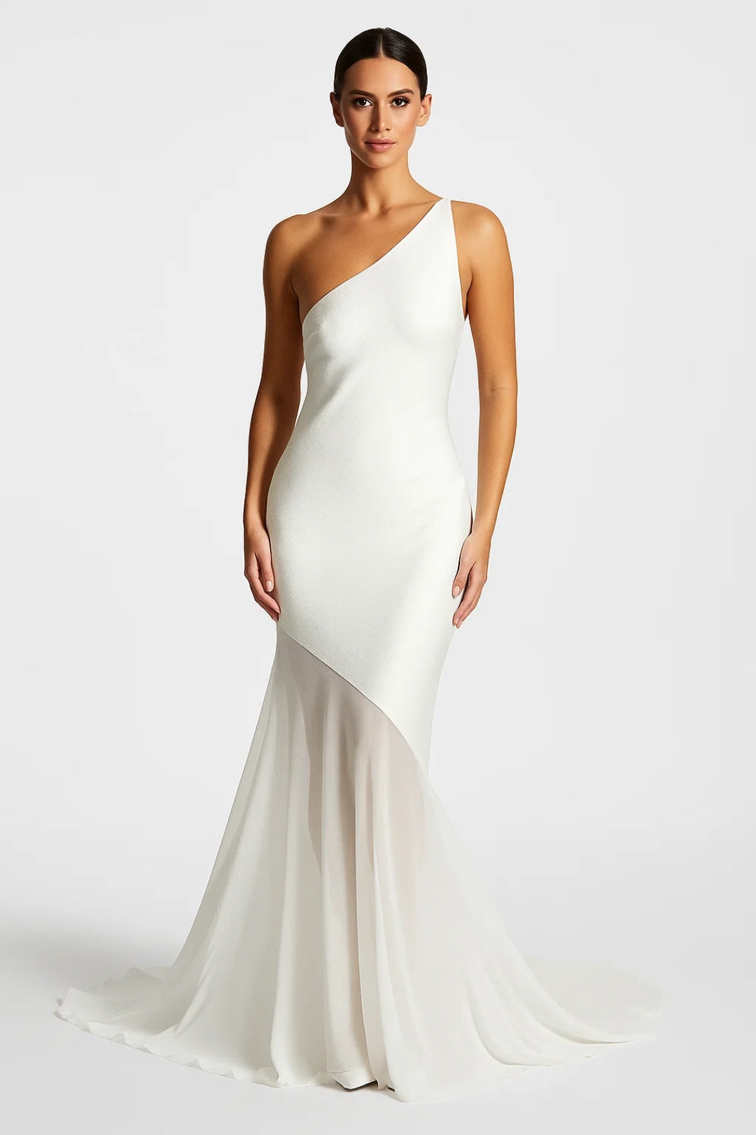 One Shoulder Avondjurk | Figuurvolgend Silhouet | Elegante Vloeiende Zoom