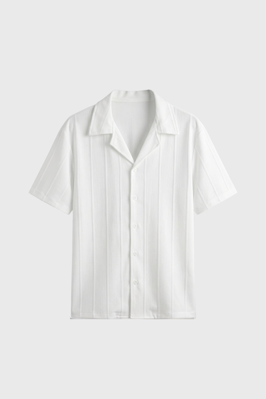 Overhemd Heren - Korte Mouwen met Verticale Plooien | Casual