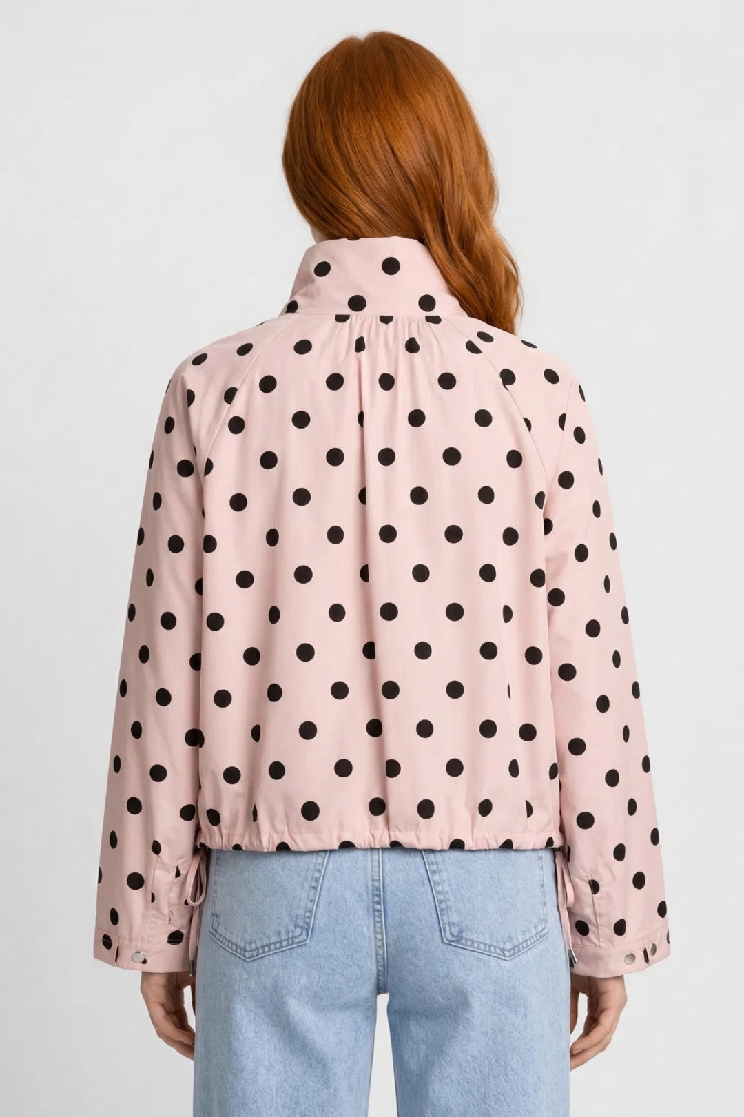 Regenjas Dames - Korte Stijlvolle Jas met Stippenprint