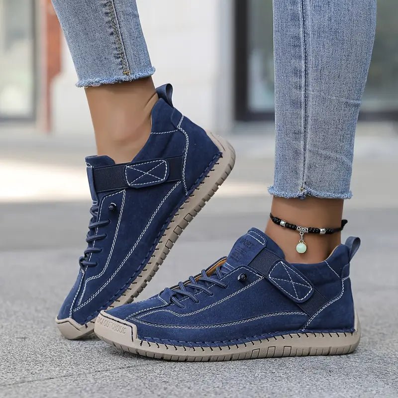 Sanne - Stoere Comfort Sneakers Dames met Veters en Klittenbandsluiting