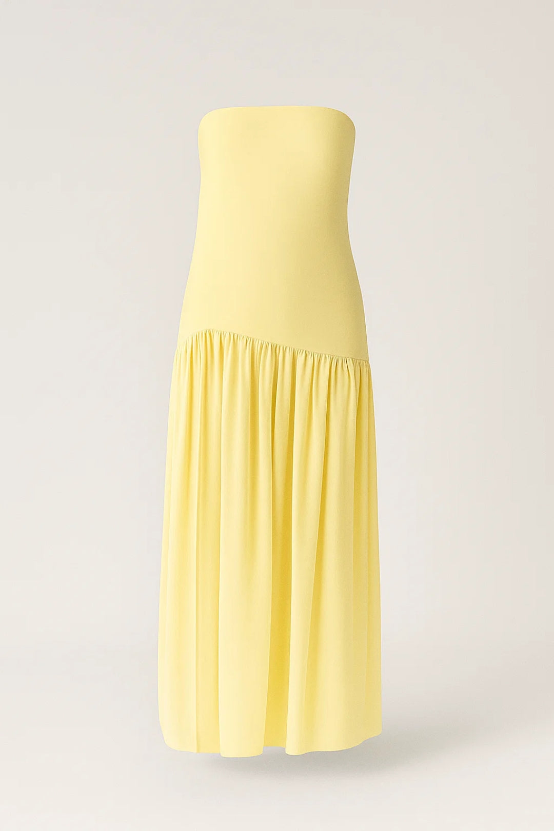 Strapless Maxi Jurk | Asymmetrisch Gerimpelde Rok | Lichtgewicht en Ademend