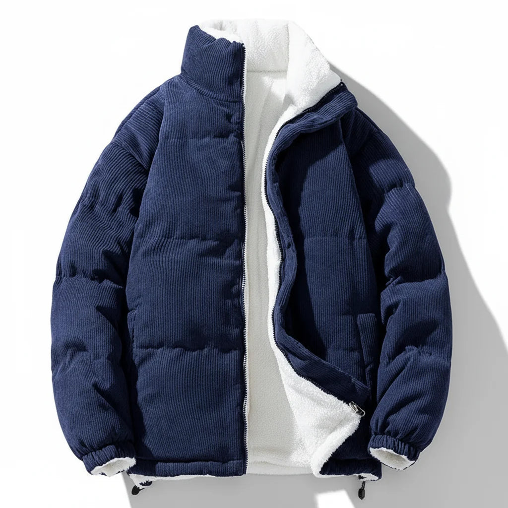 Sven - Puffer winterjas heren warm gevoerd en kort met hoge kraag