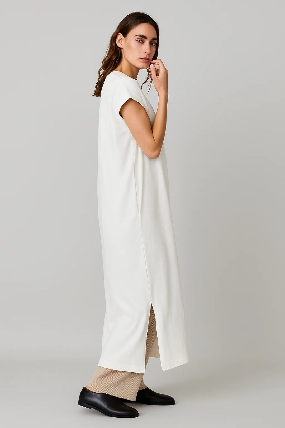 T-shirt Jurk Lang | Casual Pasvorm met Splitdetails | Lichtgewicht en Ademend
