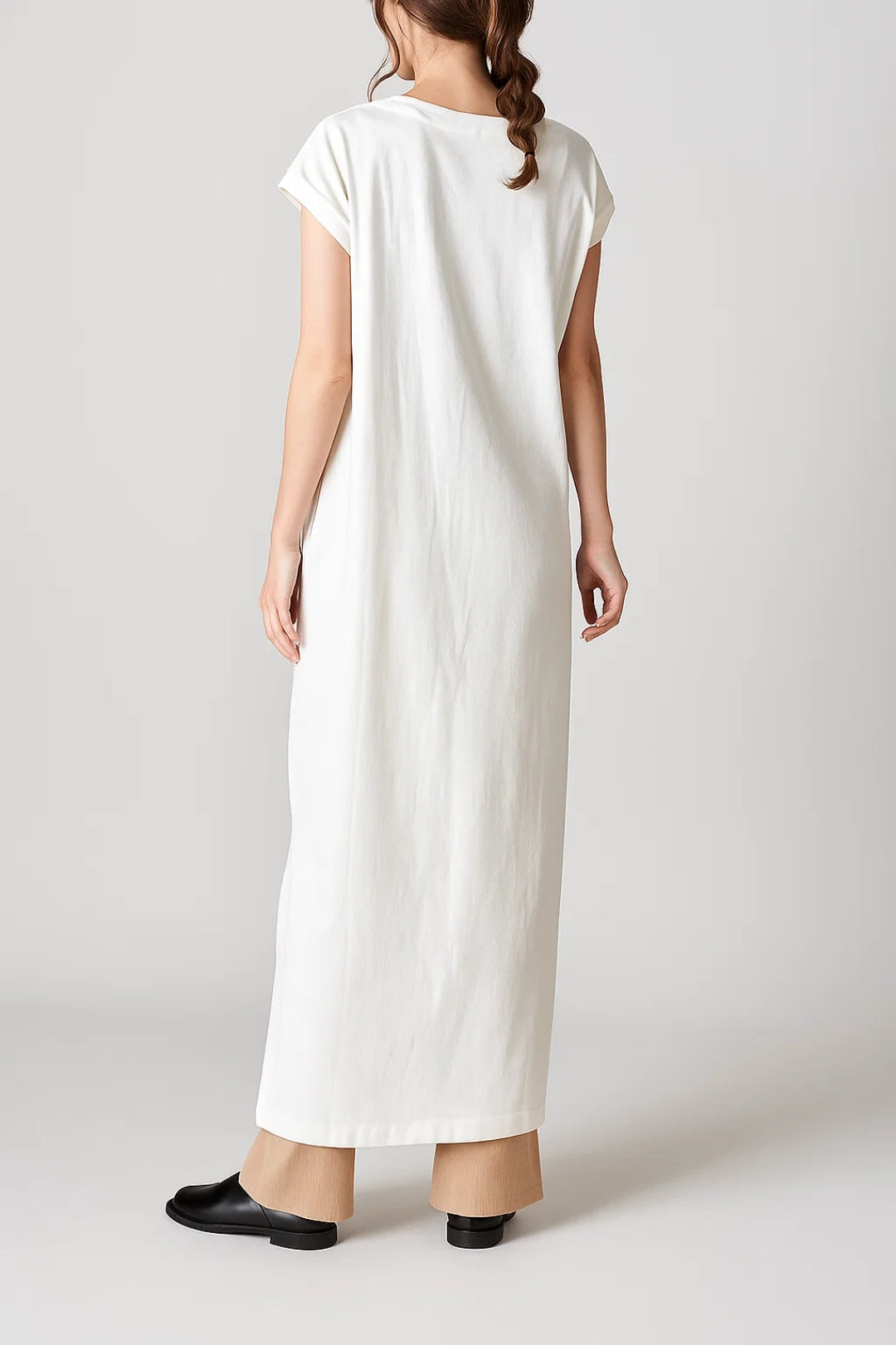 T-shirt Jurk Lang | Casual Pasvorm met Splitdetails | Lichtgewicht en Ademend