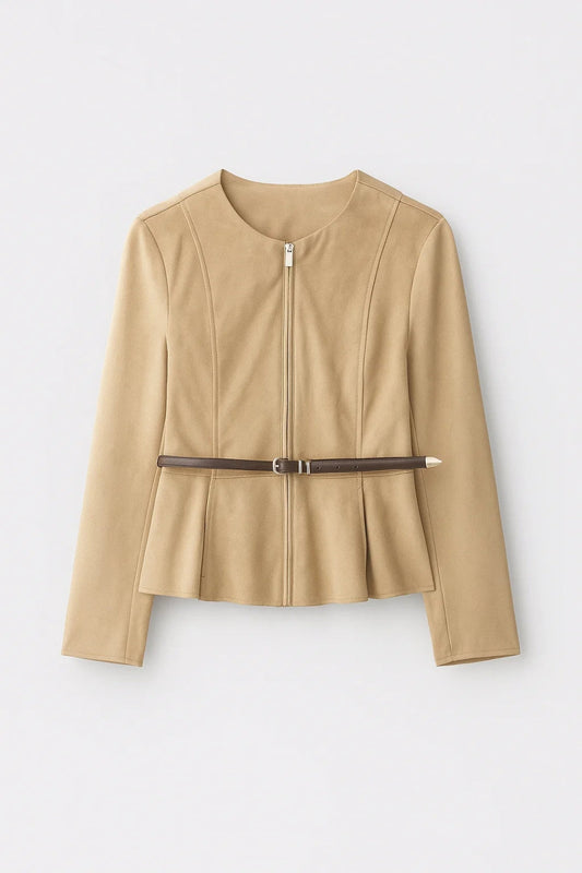 Taillejack Dames | Elegant Jasje met Riem | Verfijnde Pasvorm