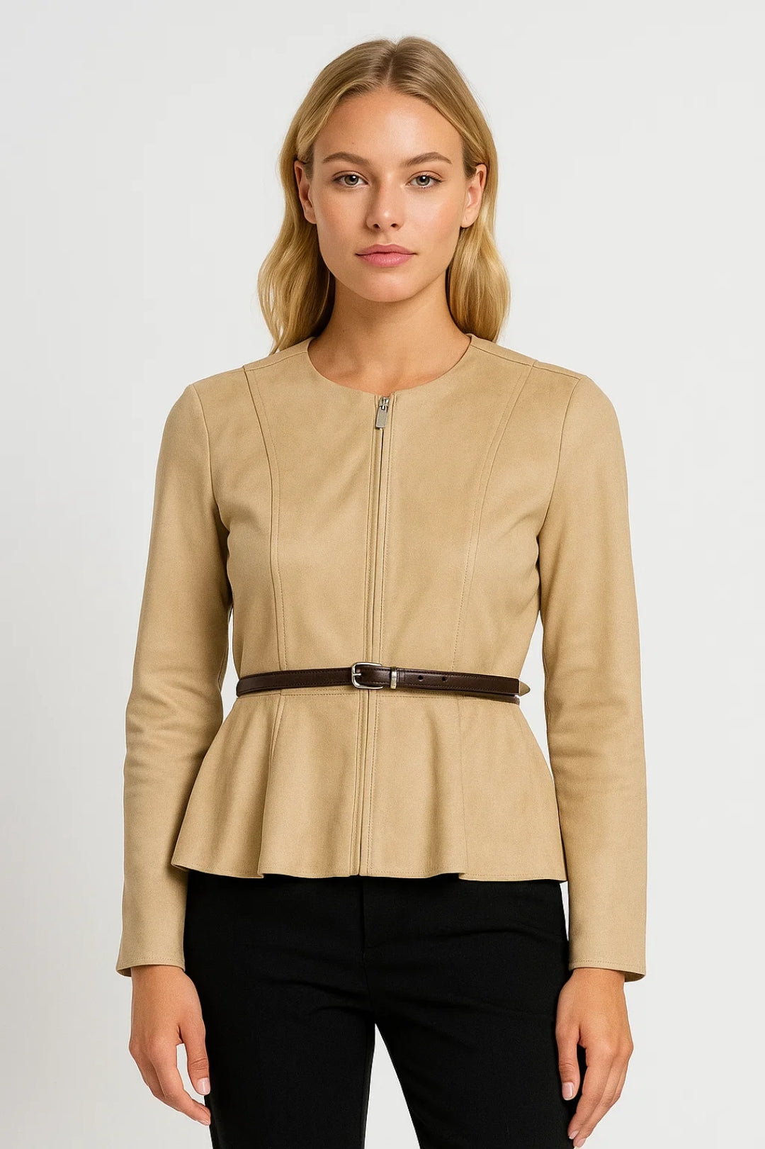 Taillejack Dames | Elegant Jasje met Riem | Verfijnde Pasvorm