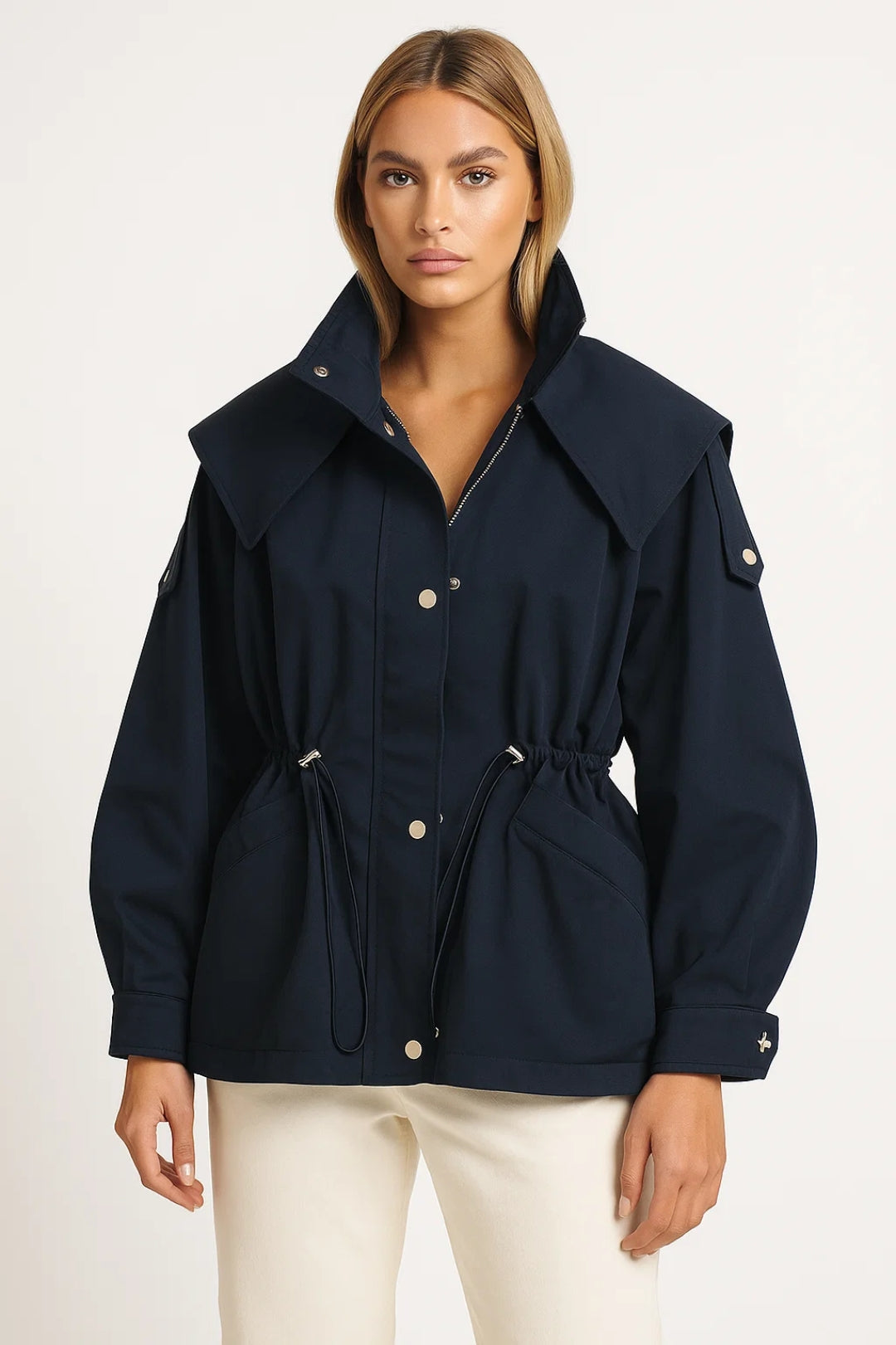 Taillejas Dames | Met Koordsluiting en Oversized Kraag | Functioneel en Modieus