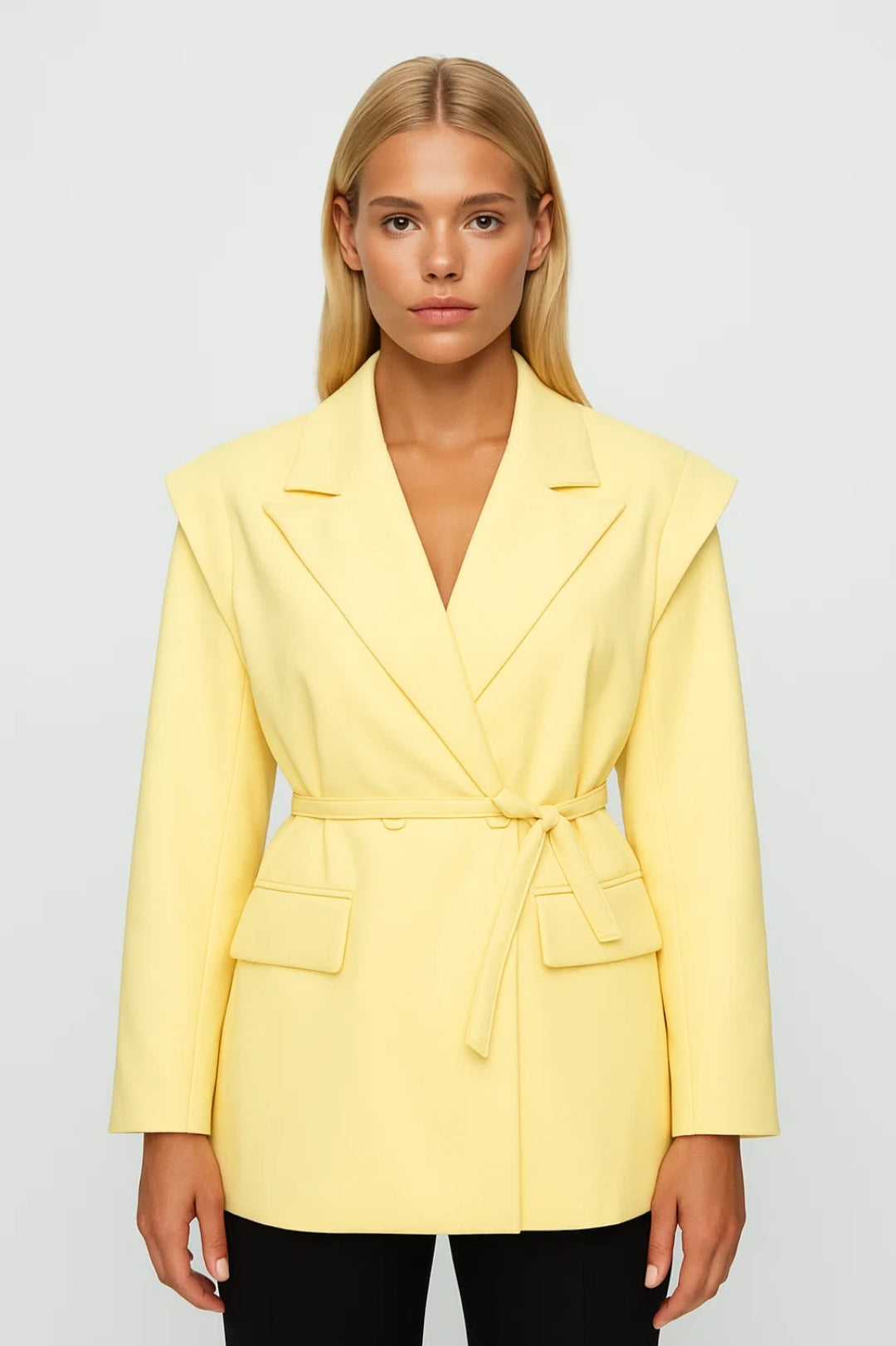 Tailleurjas Dames | Strakke Revers en Ceintuur | Minimalistisch en Verfijnd
