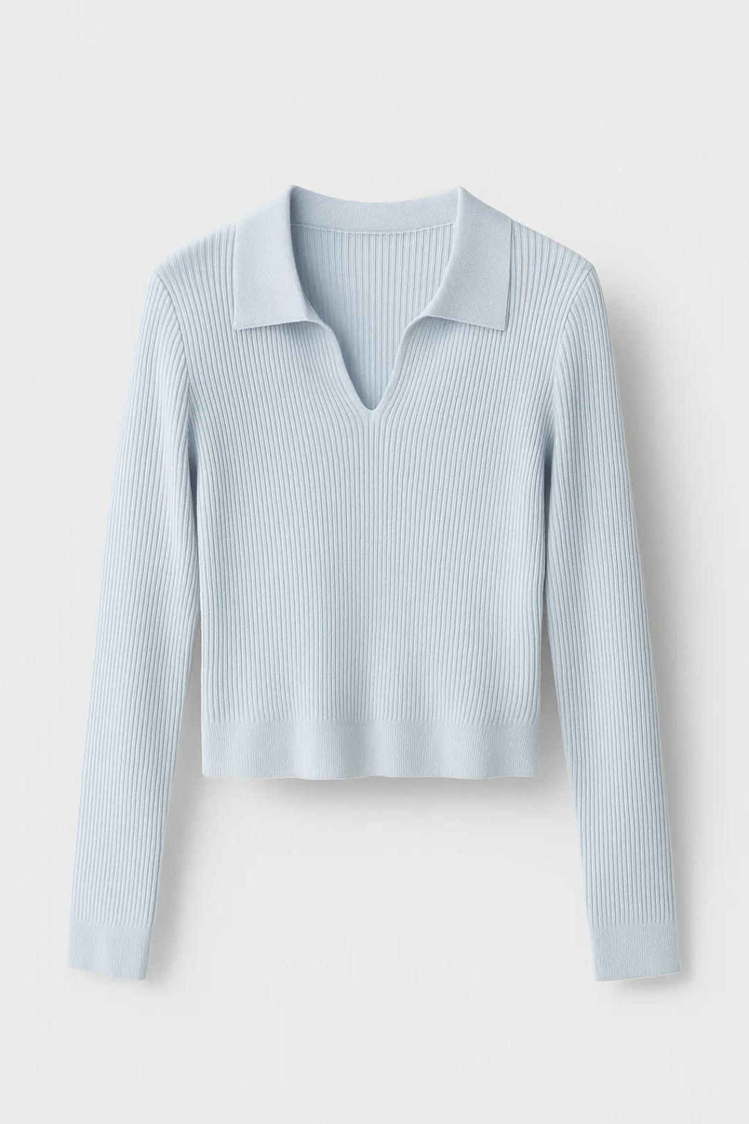 Trui met Kraag | Geribd Design en V-Hals | Tijdloze Casual Stijl