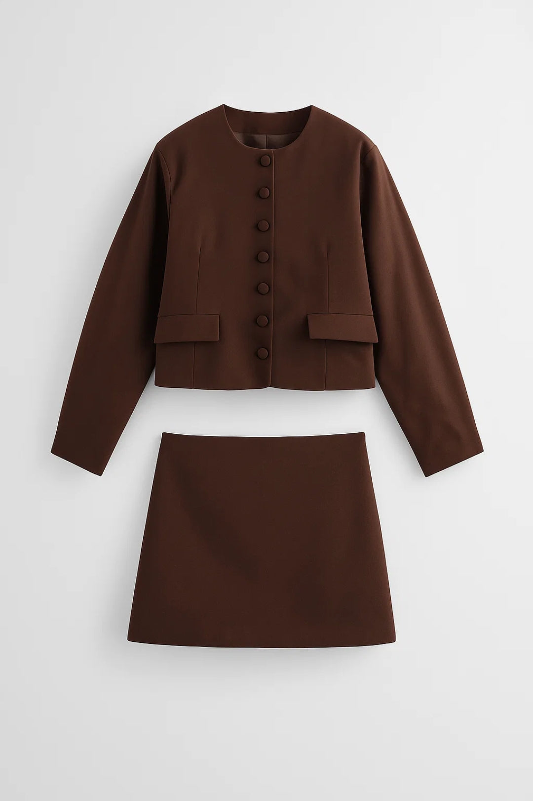 Tweedelige Set Dames | Kort Blazervest met Rok | Elegant en Minimalistisch