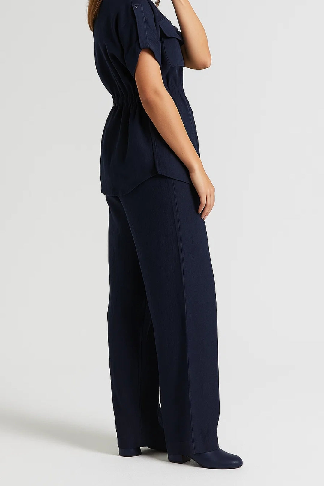 Tweedelige Set Dames | Korte Mouwen Overshirt en Wijde Broek | Casual en Functioneel