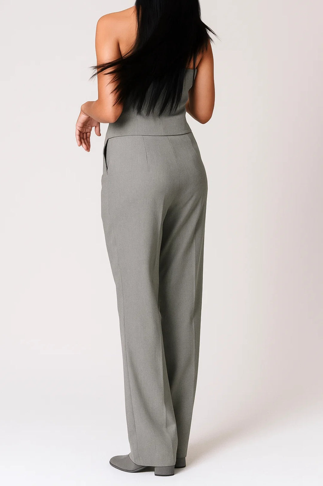 Tweedelige Set Dames | Mouwloos Gilet met Revers en Pantalon | Zakelijk en Getailleerd