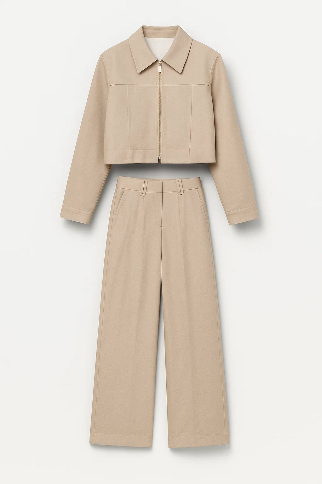 Tweedelige Set met Ritsjack | Minimalistische Look | Comfort en Stijl