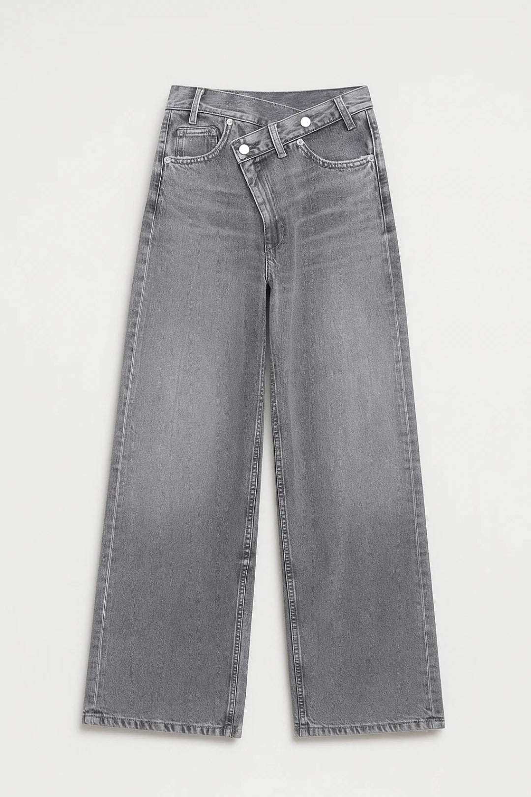 Wijde Damesbroek | Hoge Taille met Asymmetrische Sluiting | Modern en Comfortabel