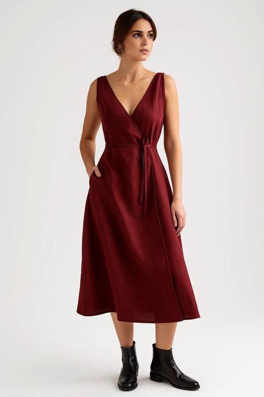 Wikkeljurk | Mouwloos Model met Striksluiting | Tijdloos en Elegant