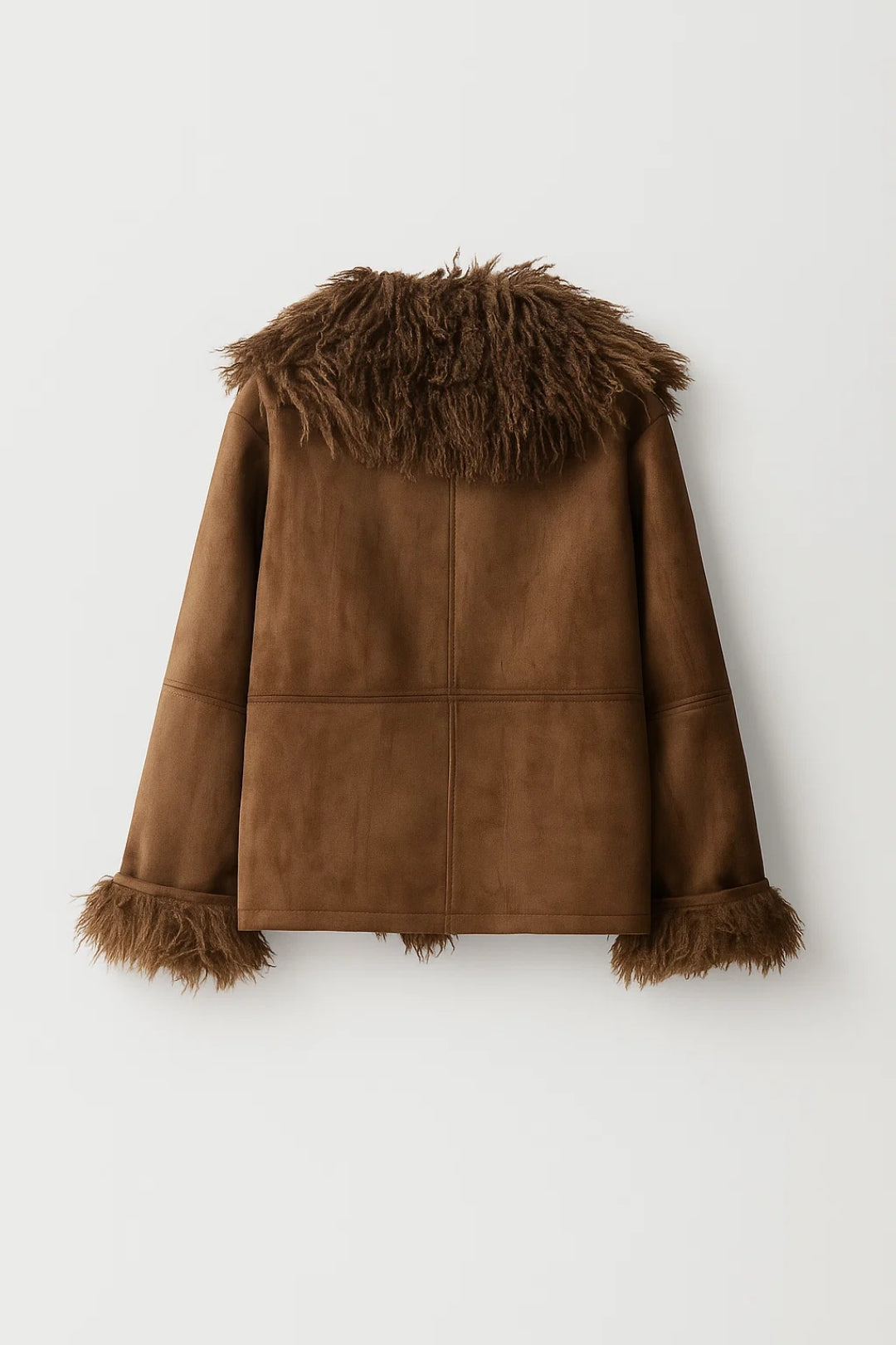 Winterjas met Brede Kraag | Warme Kort Model | Statement Detail