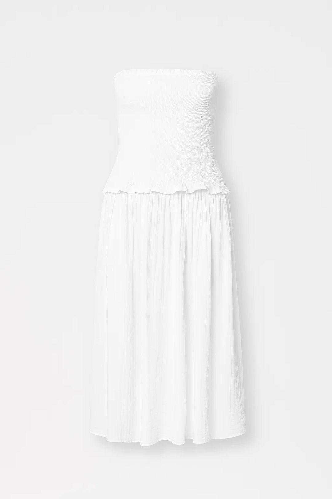 Zomerse Bandeaujurk | Strapless met Gelaagde Rok | Lichtgewicht en Ademend