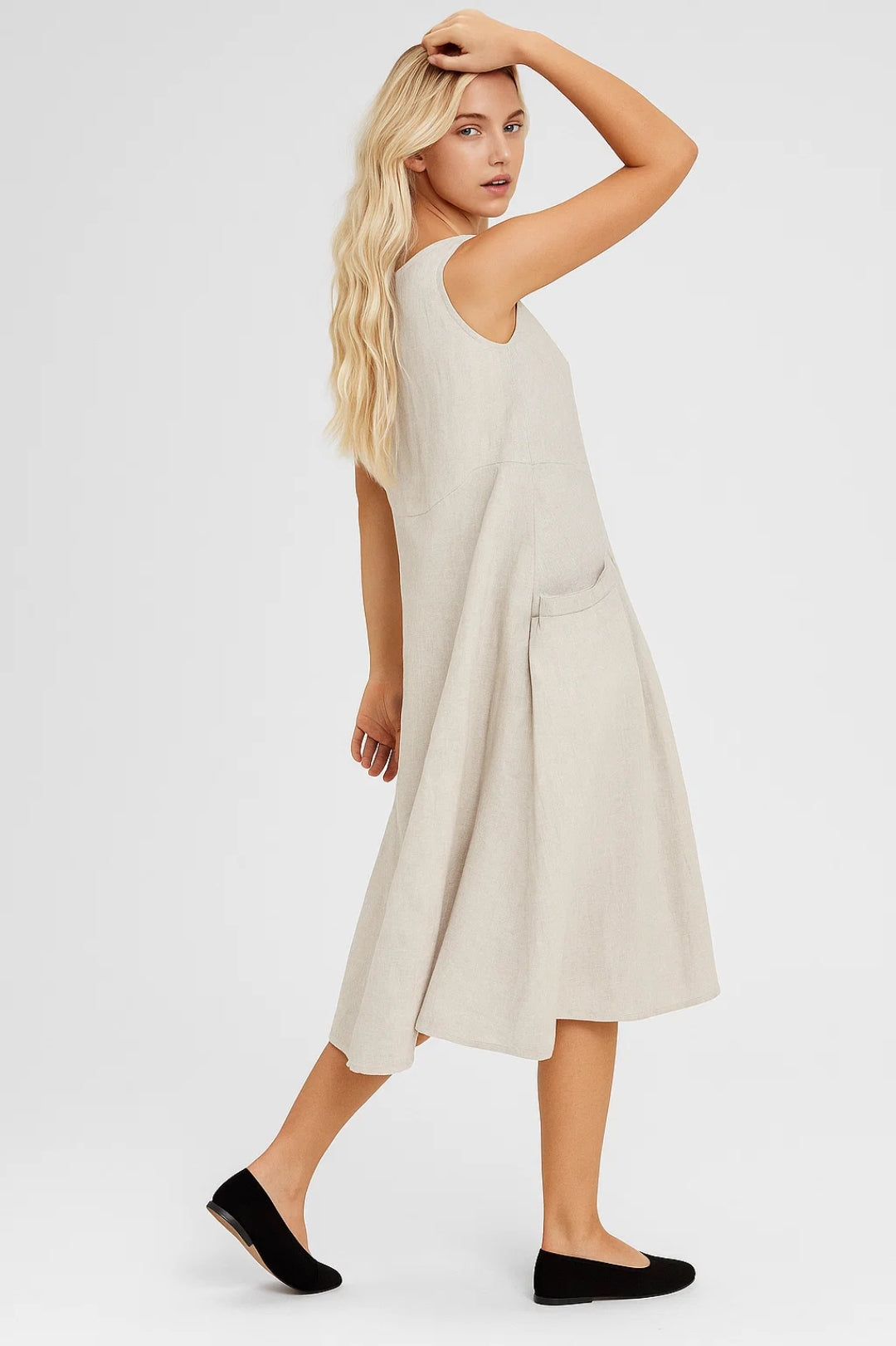 Zomerse Jurk Dames | Mouwloos en A-Lijn Model met Zakken | Luchtig en Casual