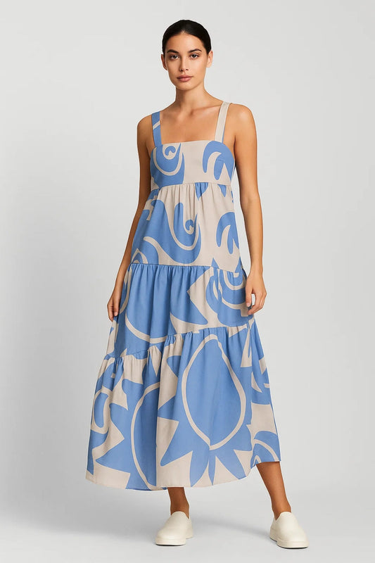 Zomerse Jurk | Mouwloos Maxi Model met Print | Comfortabel en Luchtig