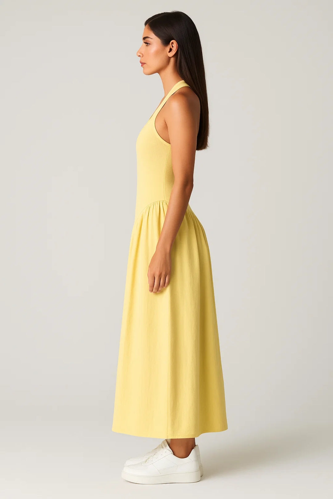 Zomerse Jurk met Racerback | Mouwloos Maxi Model | Lichtgewicht en Ademend