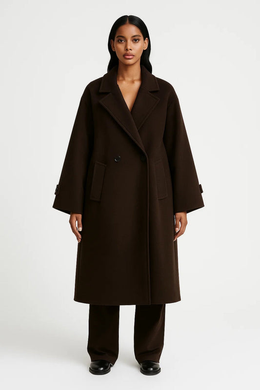 Lange Damesjas | Oversized Model met Reverskraag | Tijdloos en Elegant