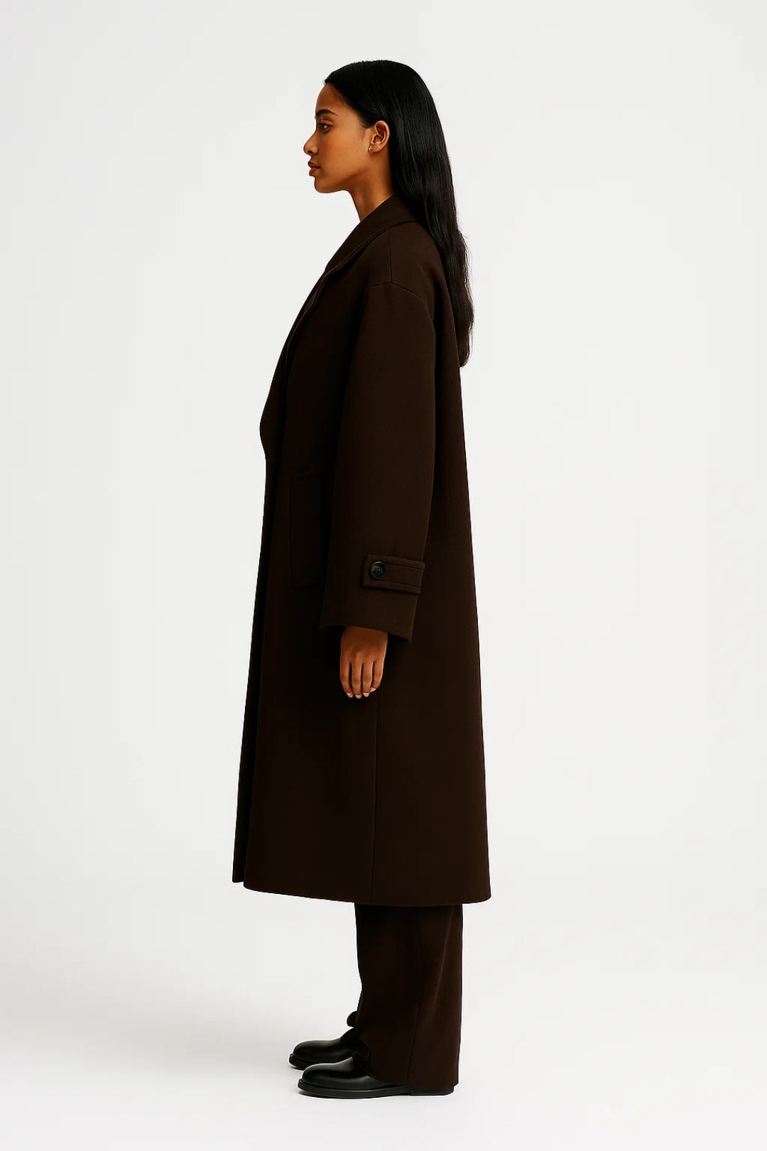 Lange Damesjas | Oversized Model met Reverskraag | Tijdloos en Elegant
